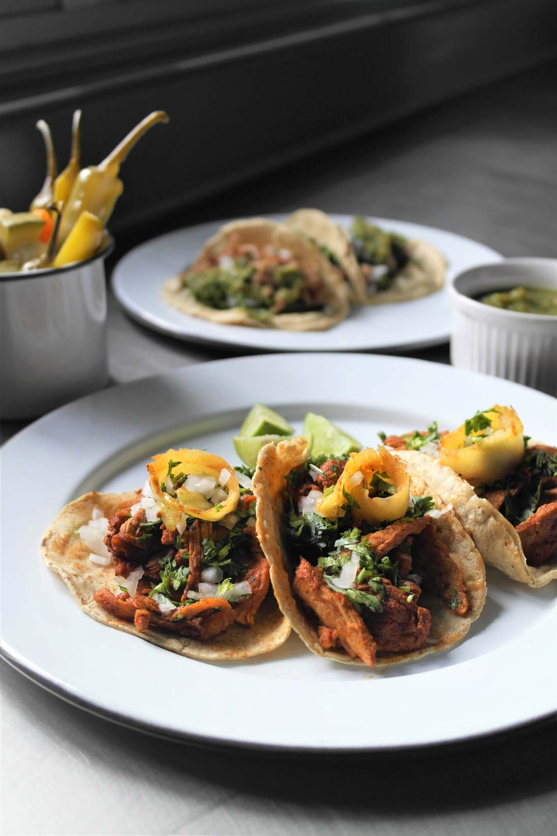 Tacos de porc effiloché